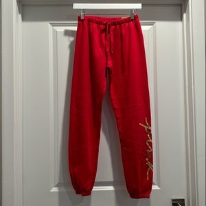 Victoria Secret Pink Jogger-Red/Gold-XS- NWT